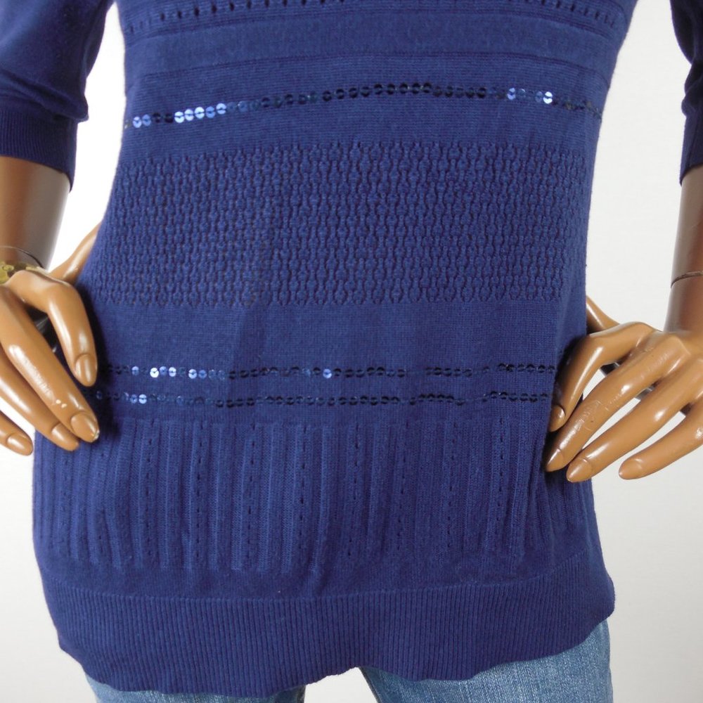 WHITE HOUSE BLACK MARKET S Blue Sweater - Picture 3 of 9